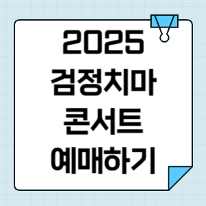 검정치마 콘서트 티켓팅 2025 일정 예매 정보(좌석배치도) 썸네일