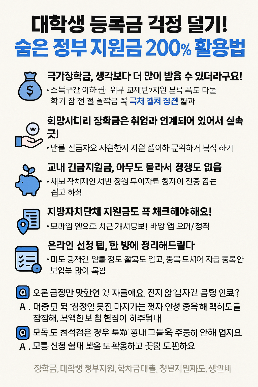대학생 등록금 걱정 덜기! 숨은 정부지원금 200% 활용법
