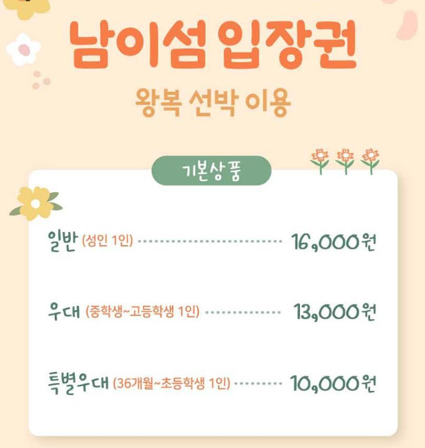 남이섬 입장권