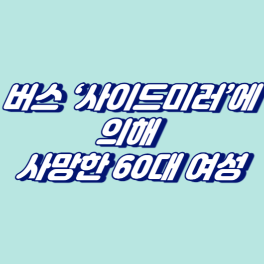 버스 &lsquo;사이드미러&rsquo;에 의해 사망한 60대 여성