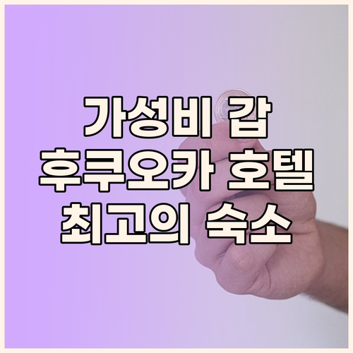 가성비 갑 후쿠오카 호텔 어디 후기가