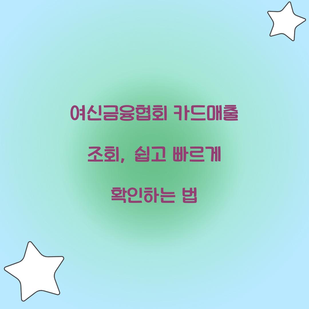 여신금융협회 카드매출 조회