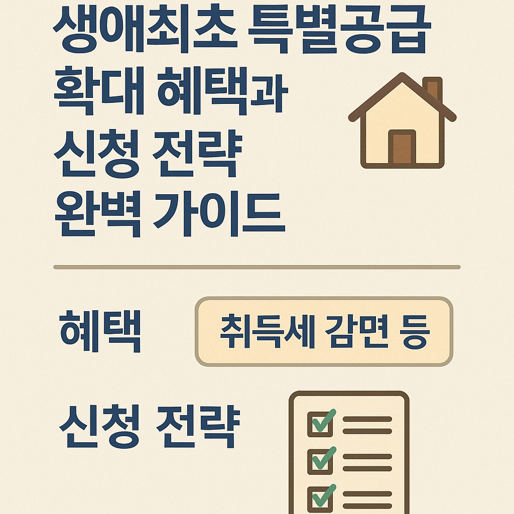 생애최초 특별공급 확대 혜택과 신청 전략 완벽 가이드 🏠