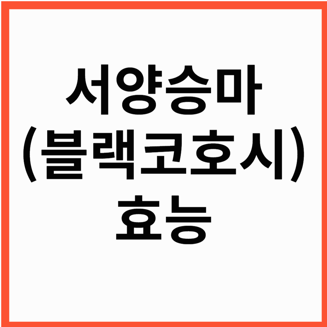 여성갱년기 영양제 (블랙코호시)서양승마효능 과 부작용