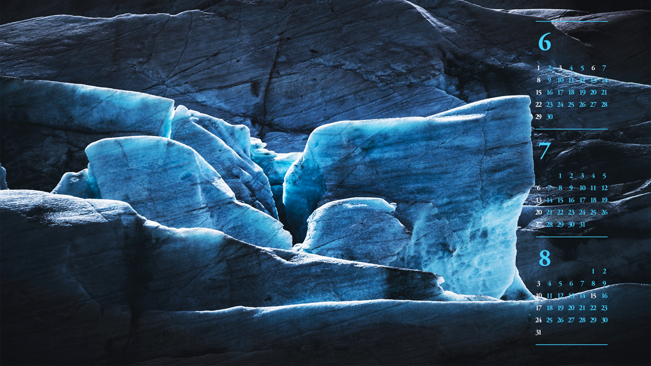 18 빙하 어두운 배경 B - 2025년7월 노트북배경화면