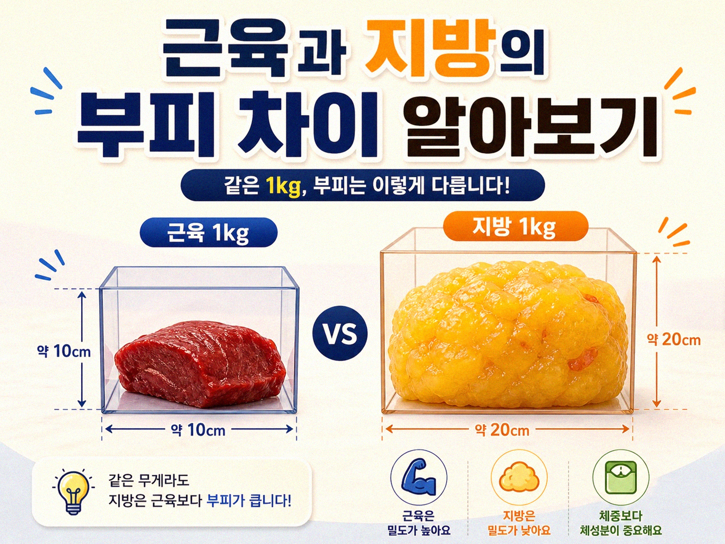 체중계 숫자만 믿으시나요 근육과 지방의 무게 차이