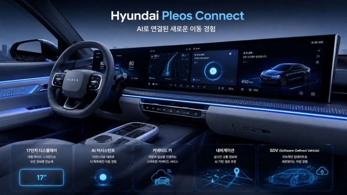 더 뉴 그랜저 플레오스 커넥트 17인치 디지털 콕핏