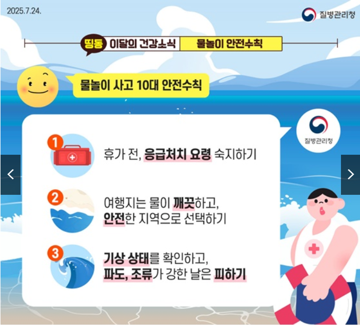 올해도 물놀이 사고? 2025 최신데이터 완벽 예방법 (촐처 : 정책브리핑 - 행정안전부 )