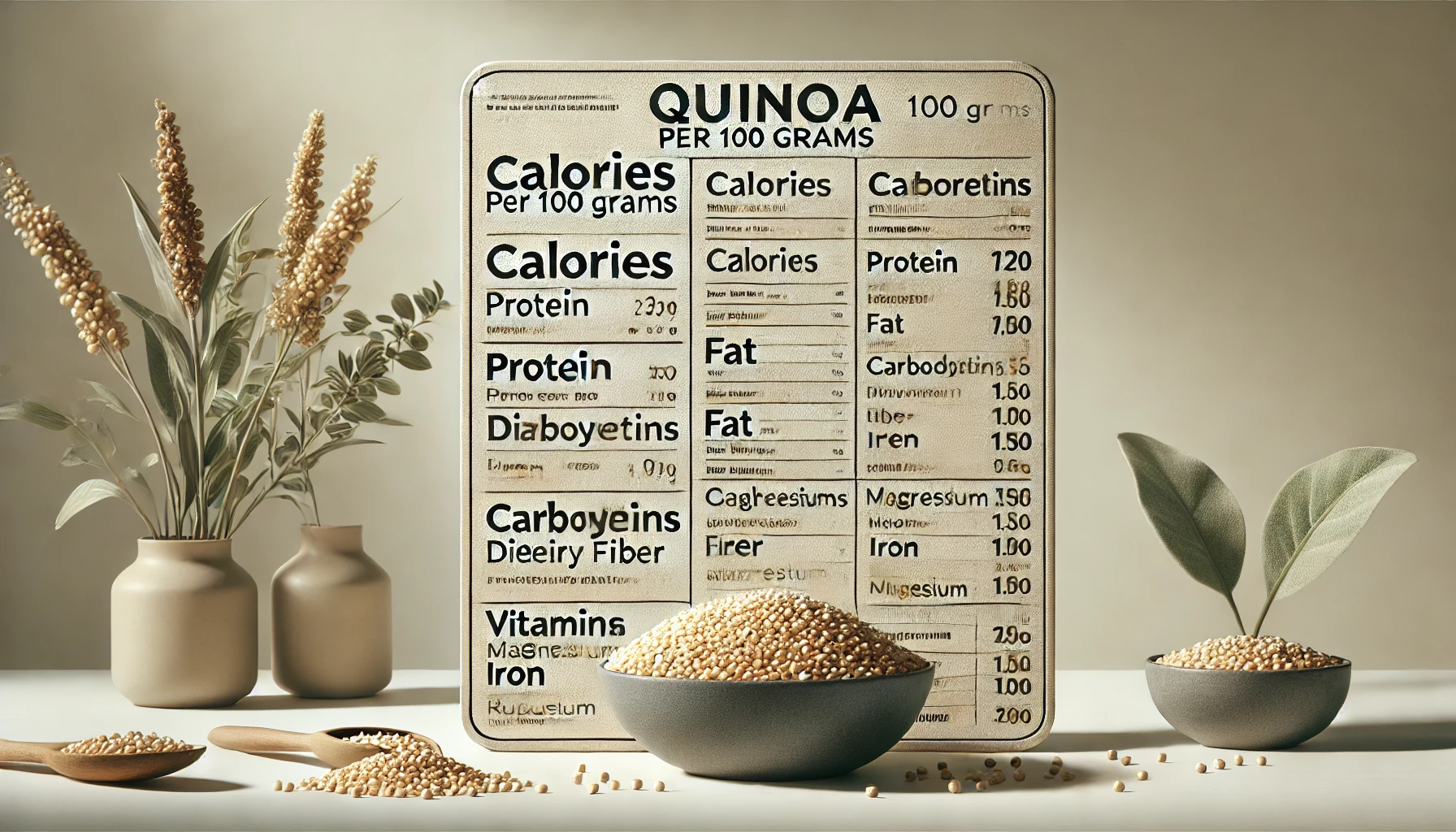퀴노아의 영양 정보 (100g 기준)