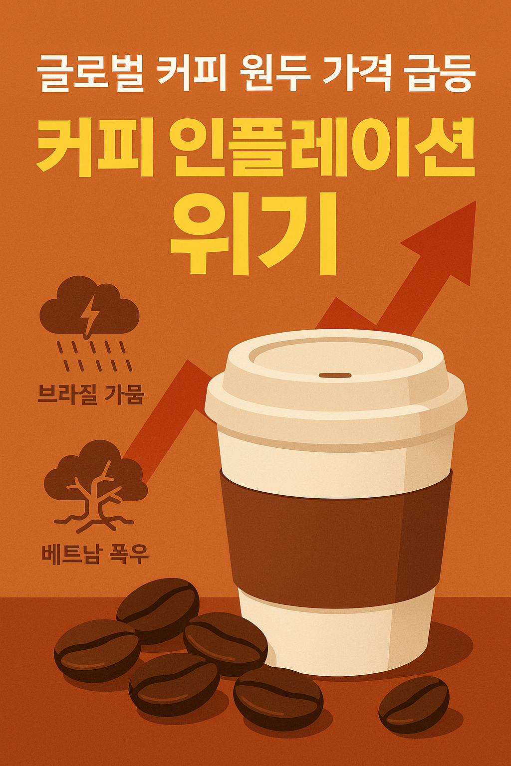 “글로벌 커피 원두 가격 급등, 브라질 가뭄·베트남 폭우로 공급 부족, 환율 상승까지 겹친 커피 인플레이션 위기”
