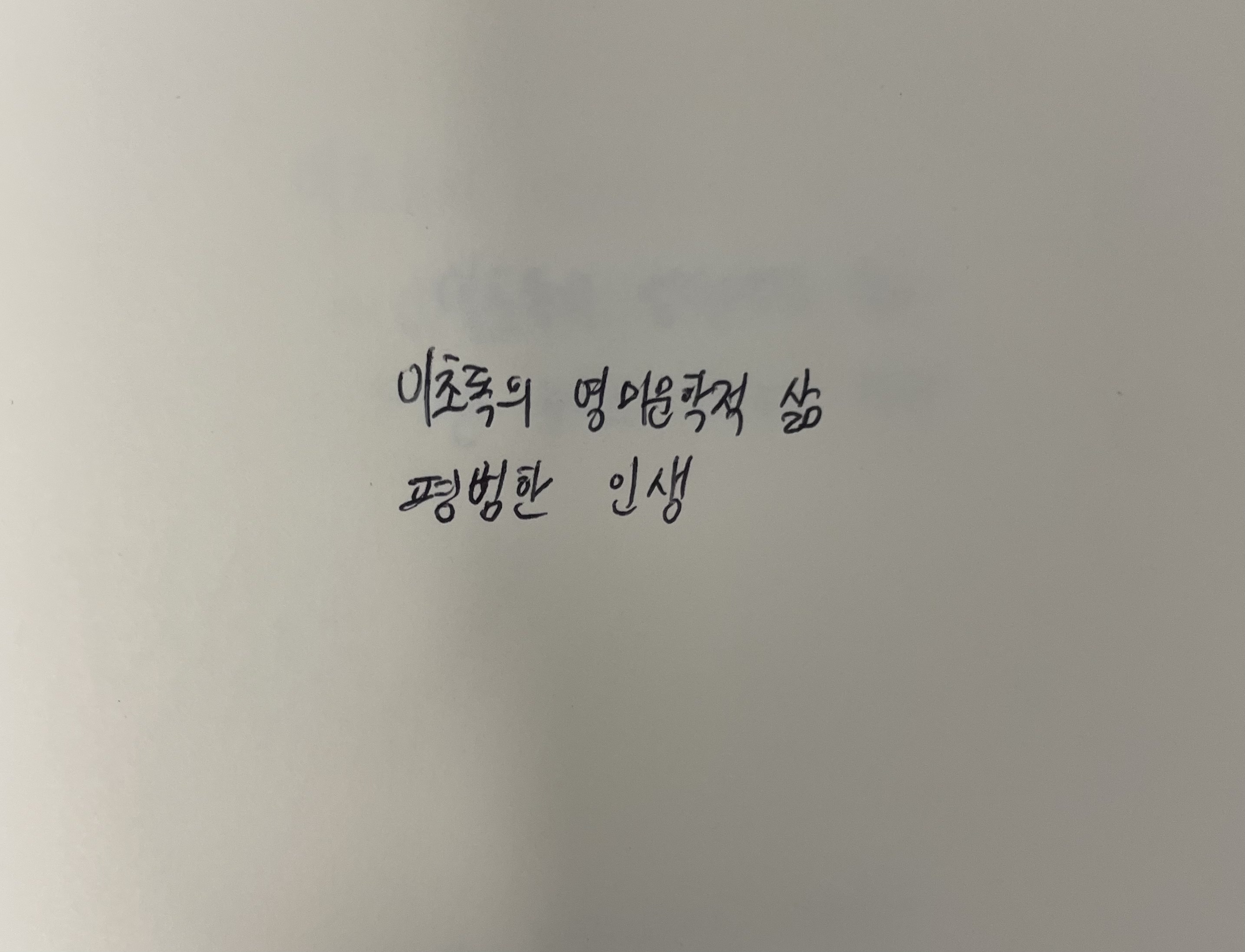 이초록의 영미문학적 삶- 평범한 인생 카렐 차페크 손글씨
