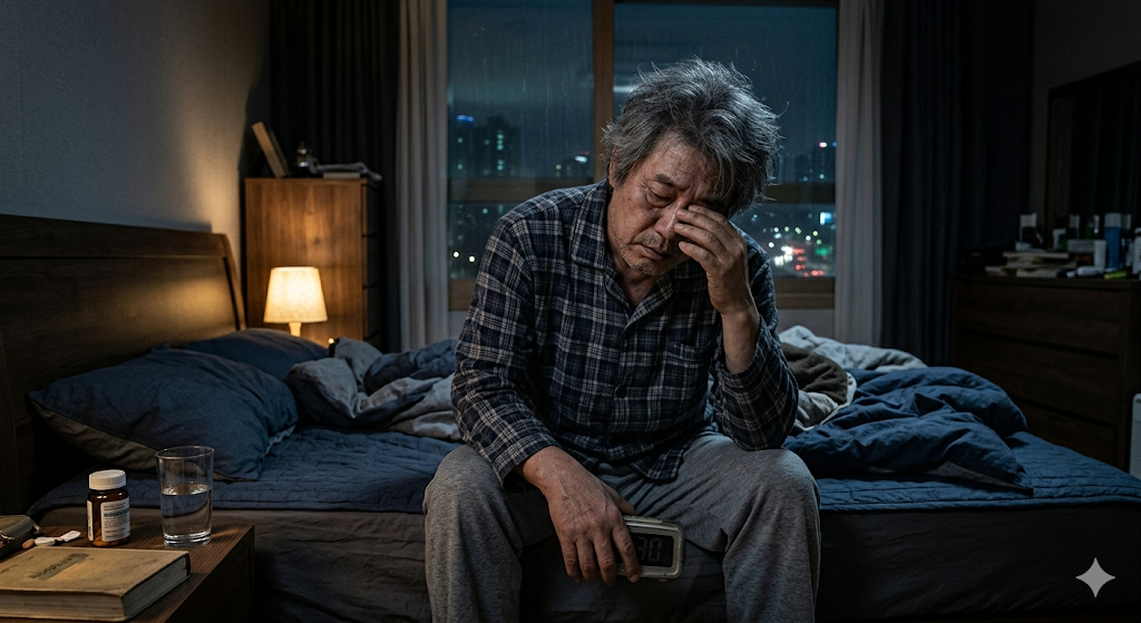 불면증에 시달리는 중년 남성