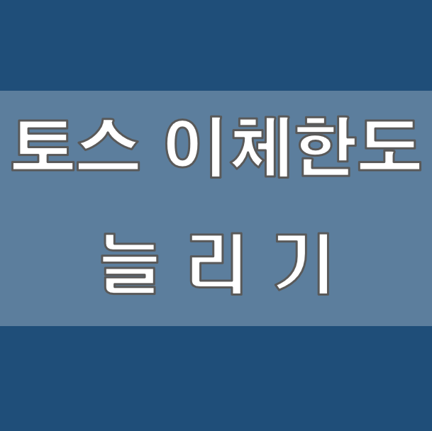 토스 이체한도 늘리기