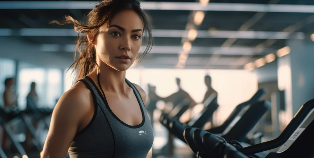 운동하고 있는 여성의 사진