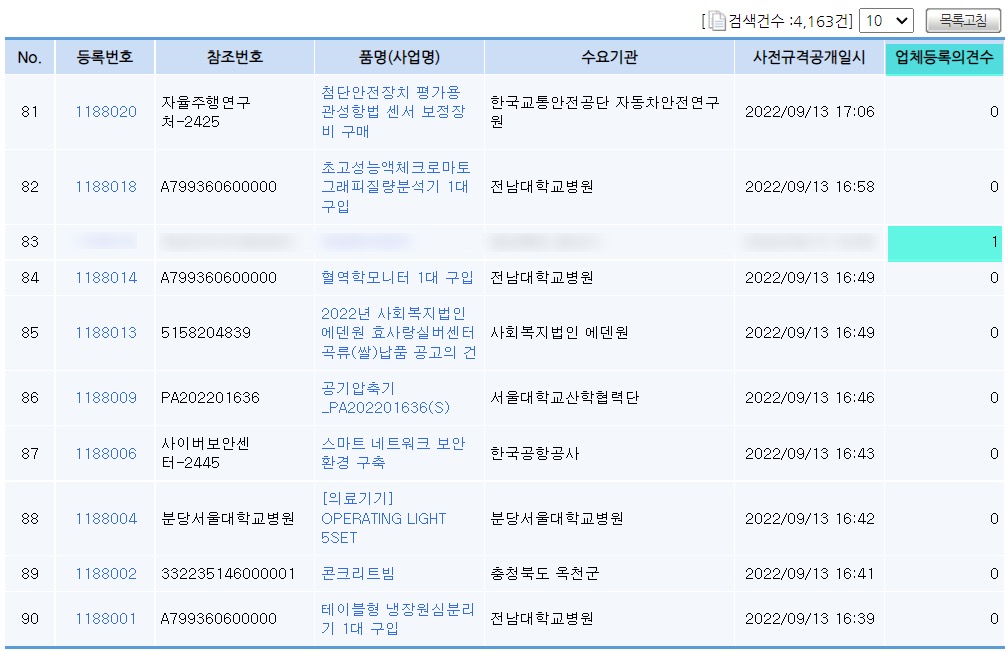 조달청 (나라장터) 사전규격공개 공고 검색 및 의견등록 방법_2