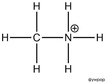 Lewis structure of CH3NH3^+ 루이스