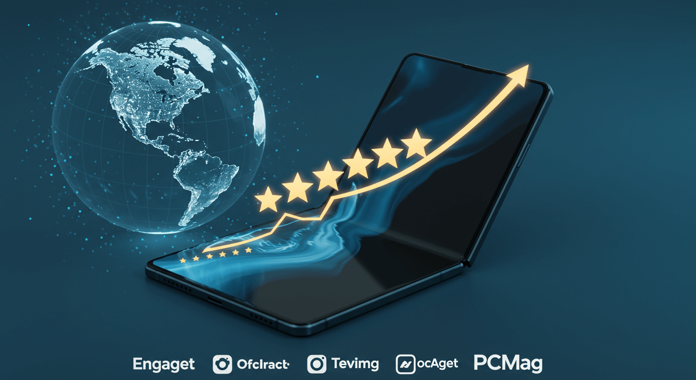 "해외 리뷰: 개선된 디자인과 성능에 긍정적 반응"에 대한 이미지입니다.