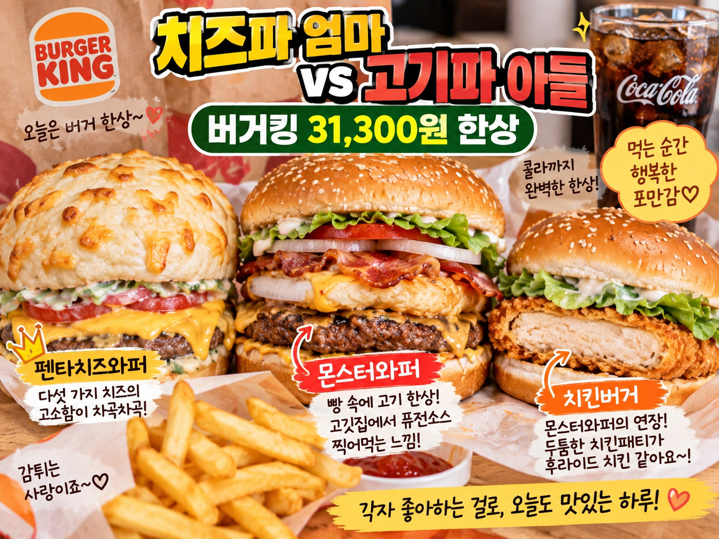 버거킹 펜타치즈와퍼, 몬스터와퍼, 치킨버거를 직접 먹어 본 후기