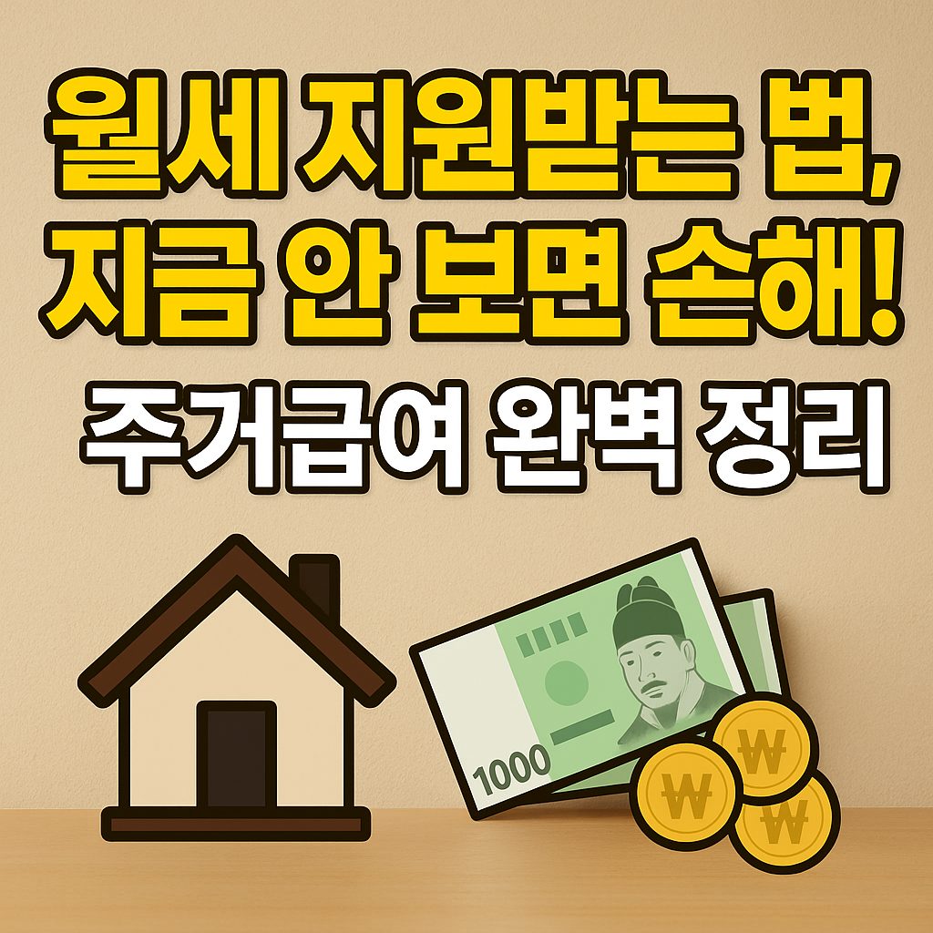 월세 지원받는 법 아시나요? 주거급여 완벽 정리!