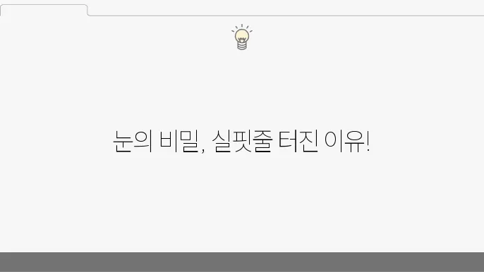 눈 실핏줄 터짐 원인 겹쏘의 겴직