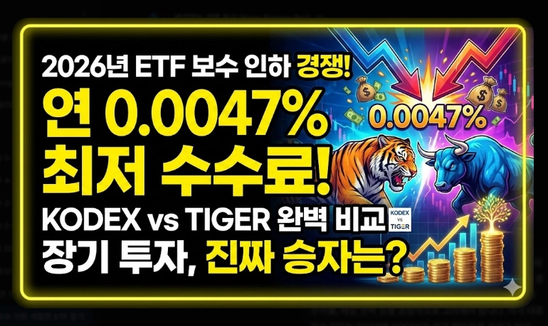 저비용 ETF 순위 [2026년] 총보수 vs 실부담비용 차이 및 추천 포트폴리오