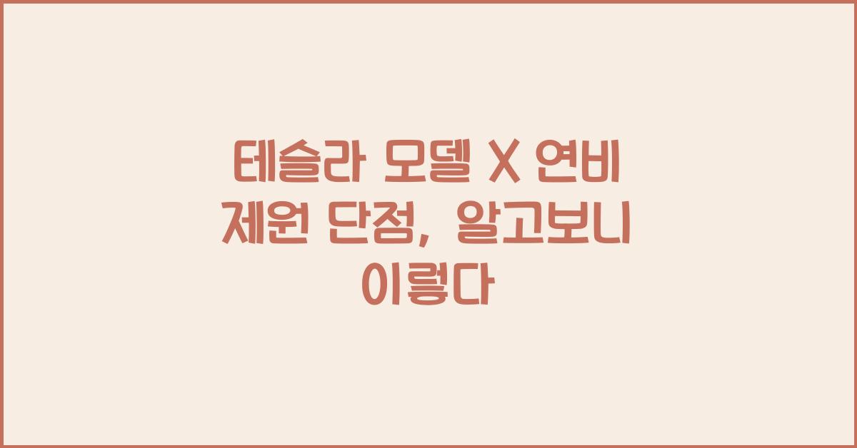 테슬라 모델 X 연비 제원 단점