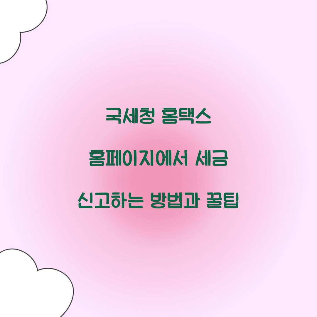 국세청 홈택스 홈페이지