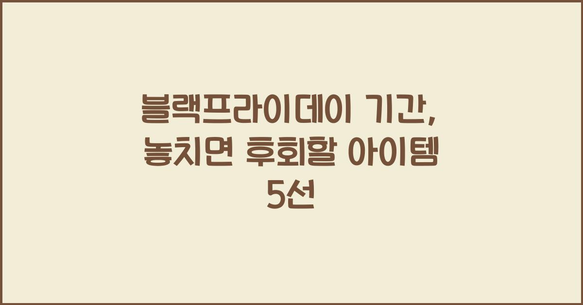 블랙프라이데이 기간