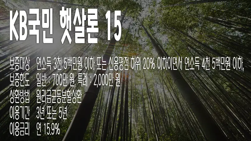 국민은행 햇살론 15
