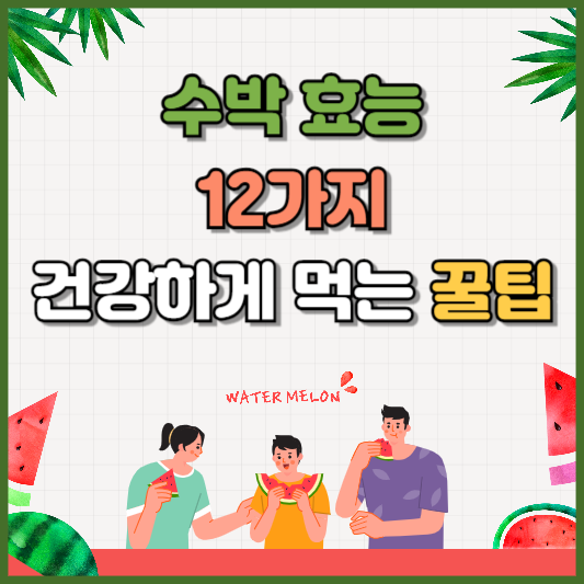수박 효능 12가지, 건강한 섭취 꿀팁