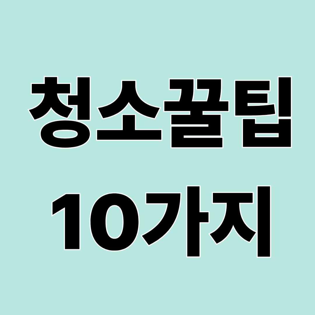 알아두면 편한 청소 꿀팁 10가지