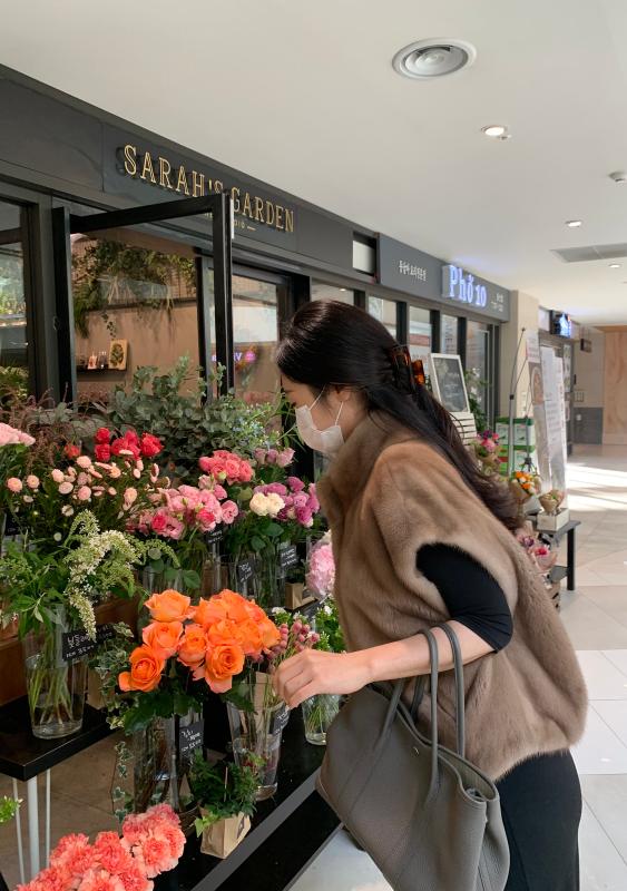 CSJ FUR 파스텔브라운 캡소매 밍크베스트 캡소매 밍크조끼 코펜하겐퍼 퍼플 휘메일