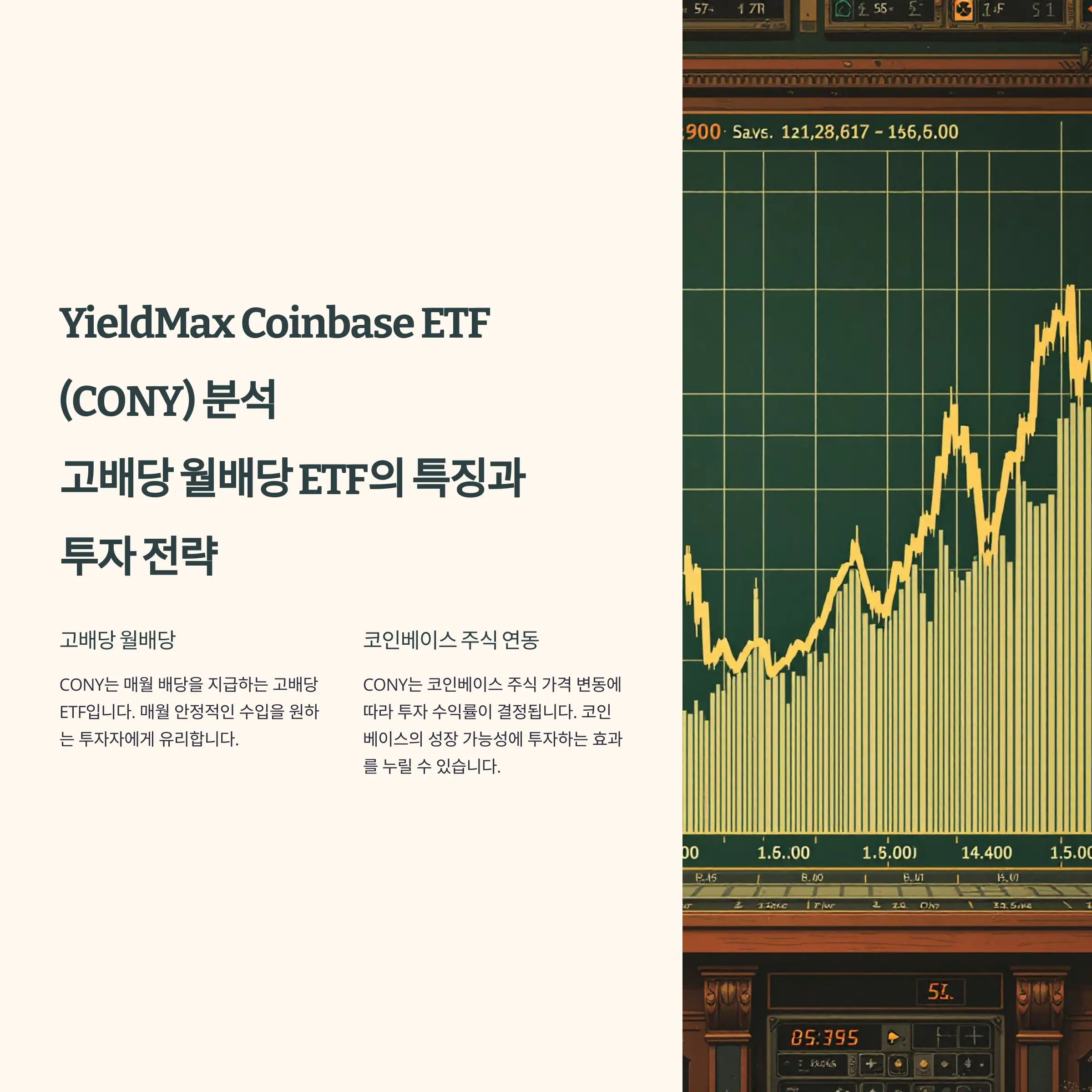 YieldMax Coinbase ETF (CONY) 분석 : 수익률, 배당 이력, 배당락일