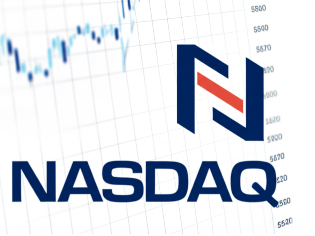 나스닥 상징과 차트 사진