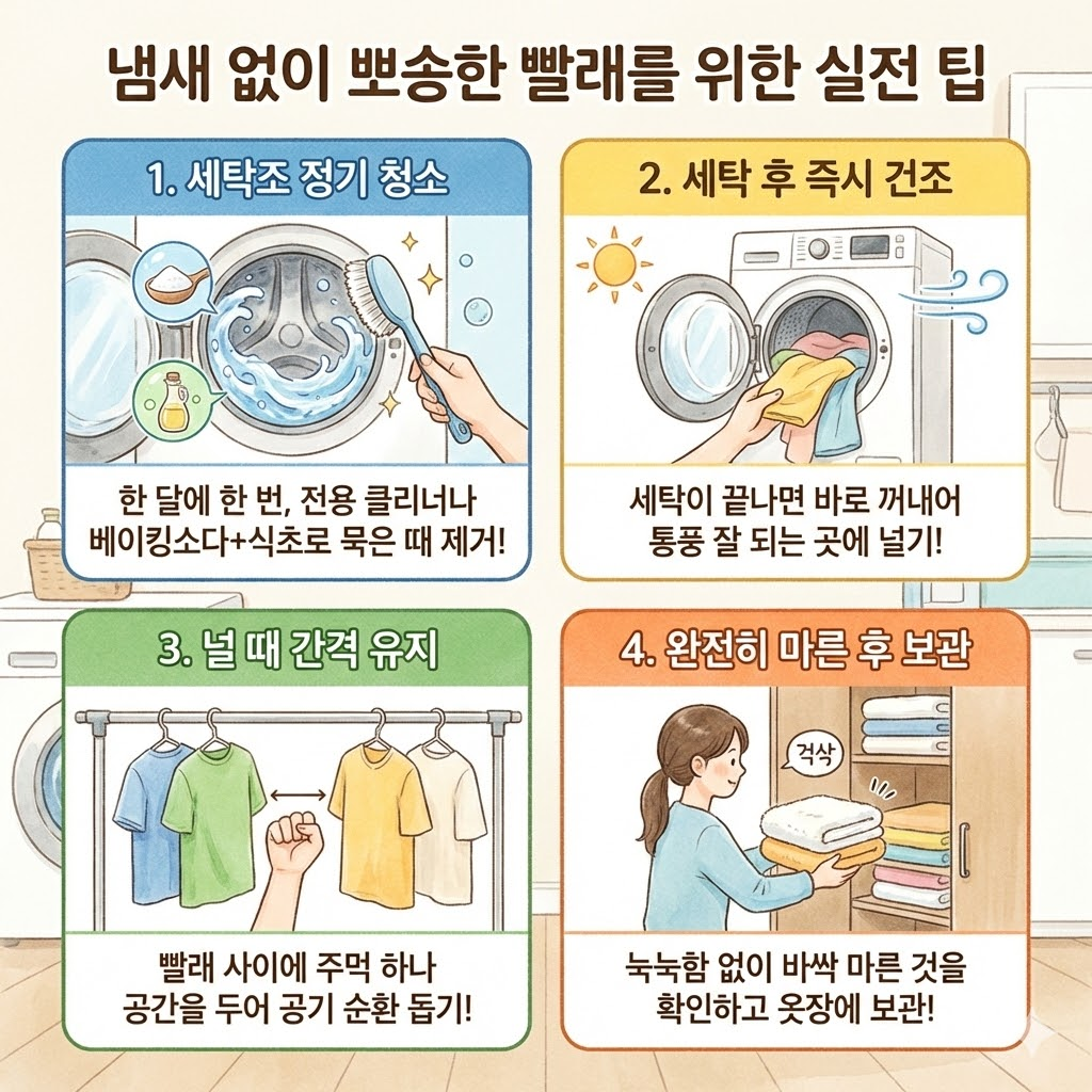 냄새 없이 뽀송한 빨래를 위한 실전 팁