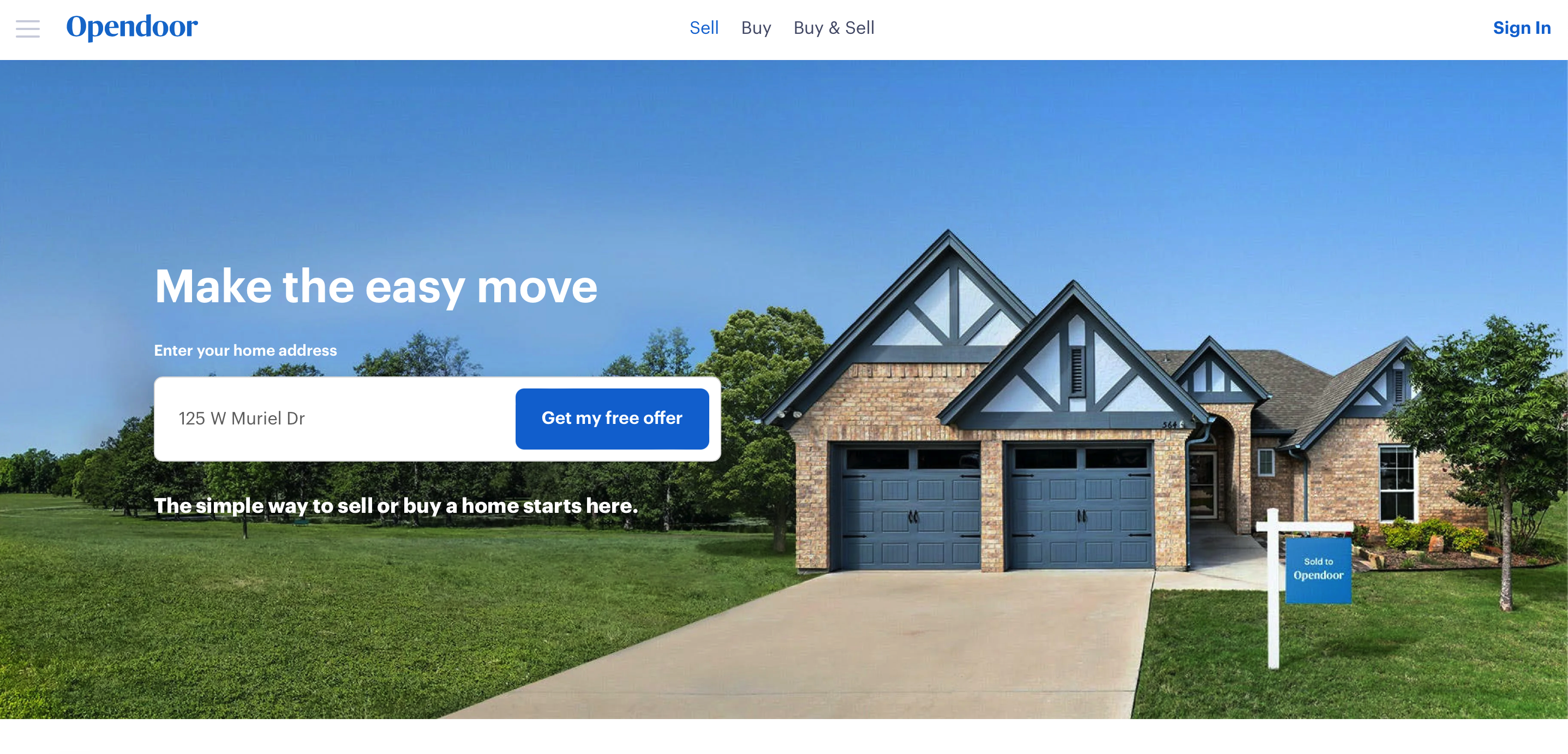 오픈도어 홈페이지 모양
