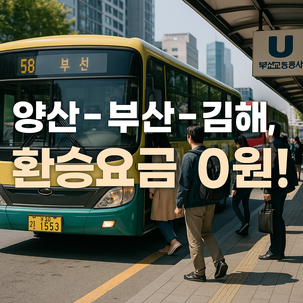 양산-부산-김해 광역환승요금 무료화