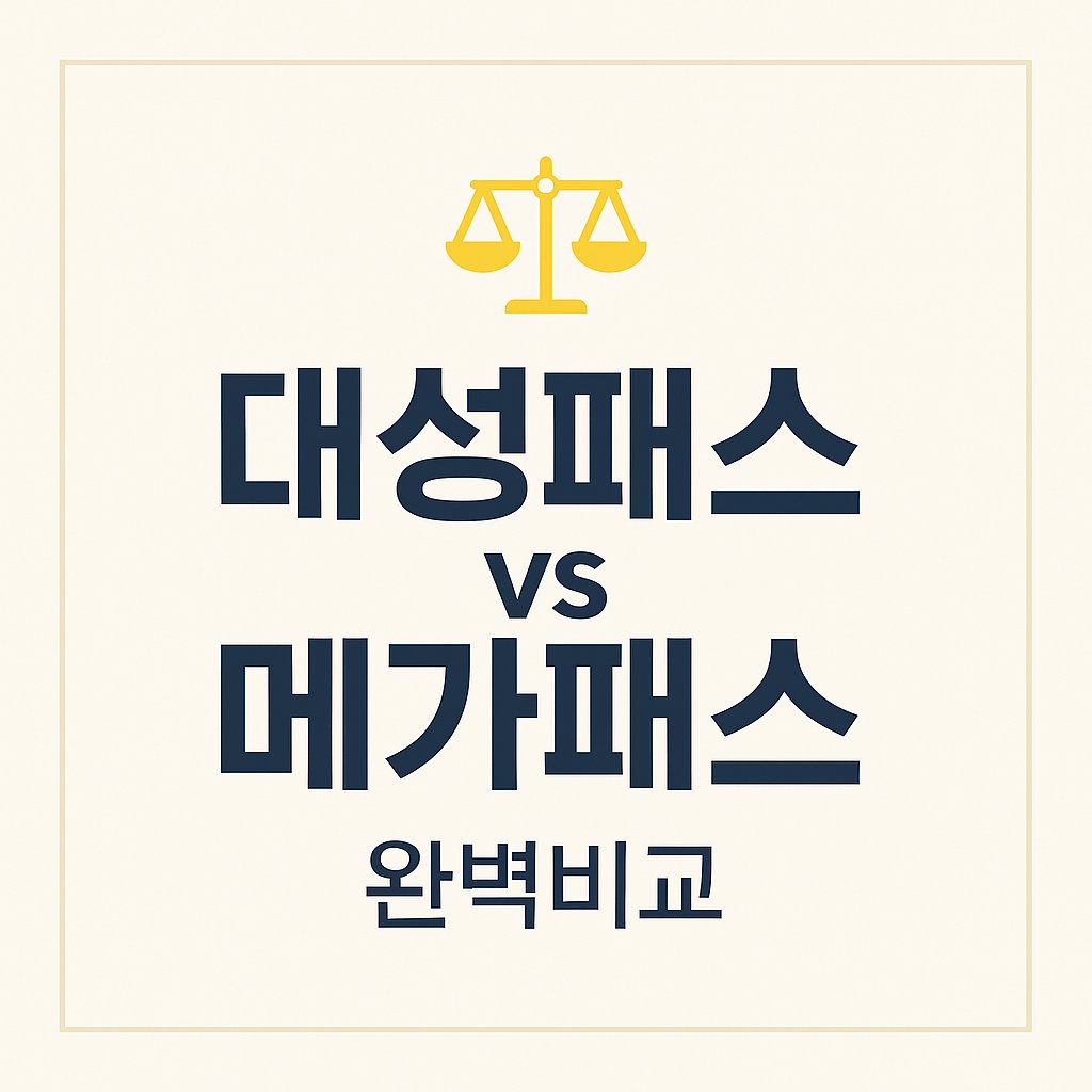 대성패스 vs 메가패스 프리패스 비교