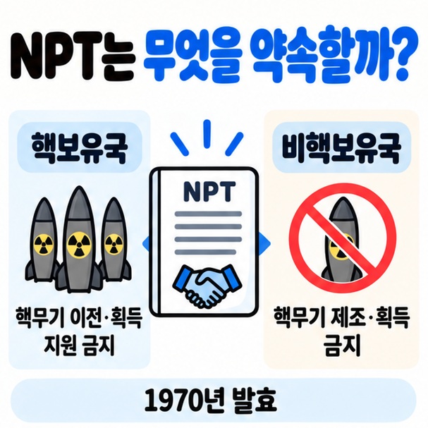 핵무기의 국가 간 확산을 막는 NPT의 기본 의미와 조약상 핵보유국 비핵보유국 구분 카드뉴스
