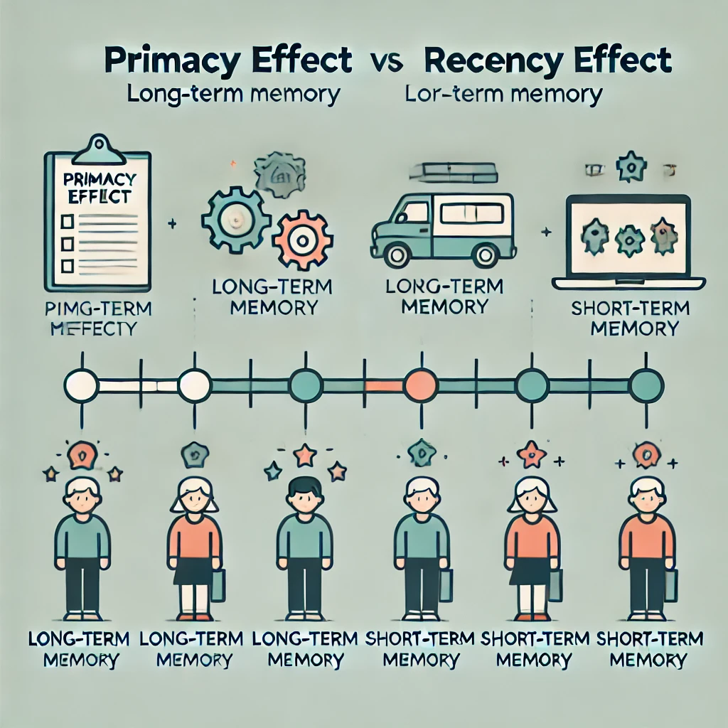 최신성 효과 (Recency Effect)와 그 예시: 최신성 효과와 초두 효과의 비교