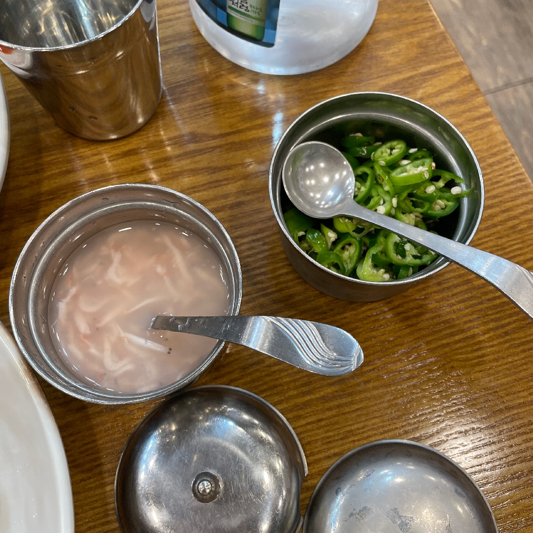하남풍산역 순대국밥 진감자탕&순대국 새우젓과 고추