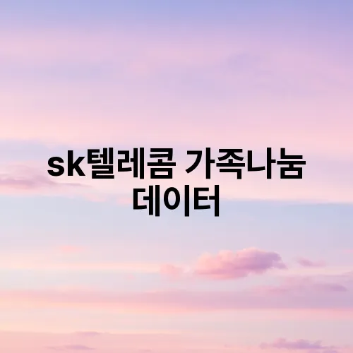 sk텔레콤 가족나눔 데이터