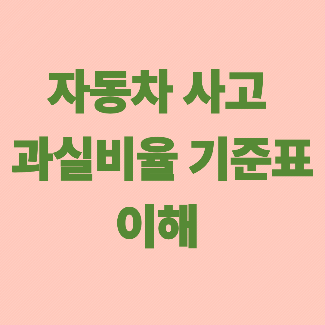 자동차 사고 과실 비율