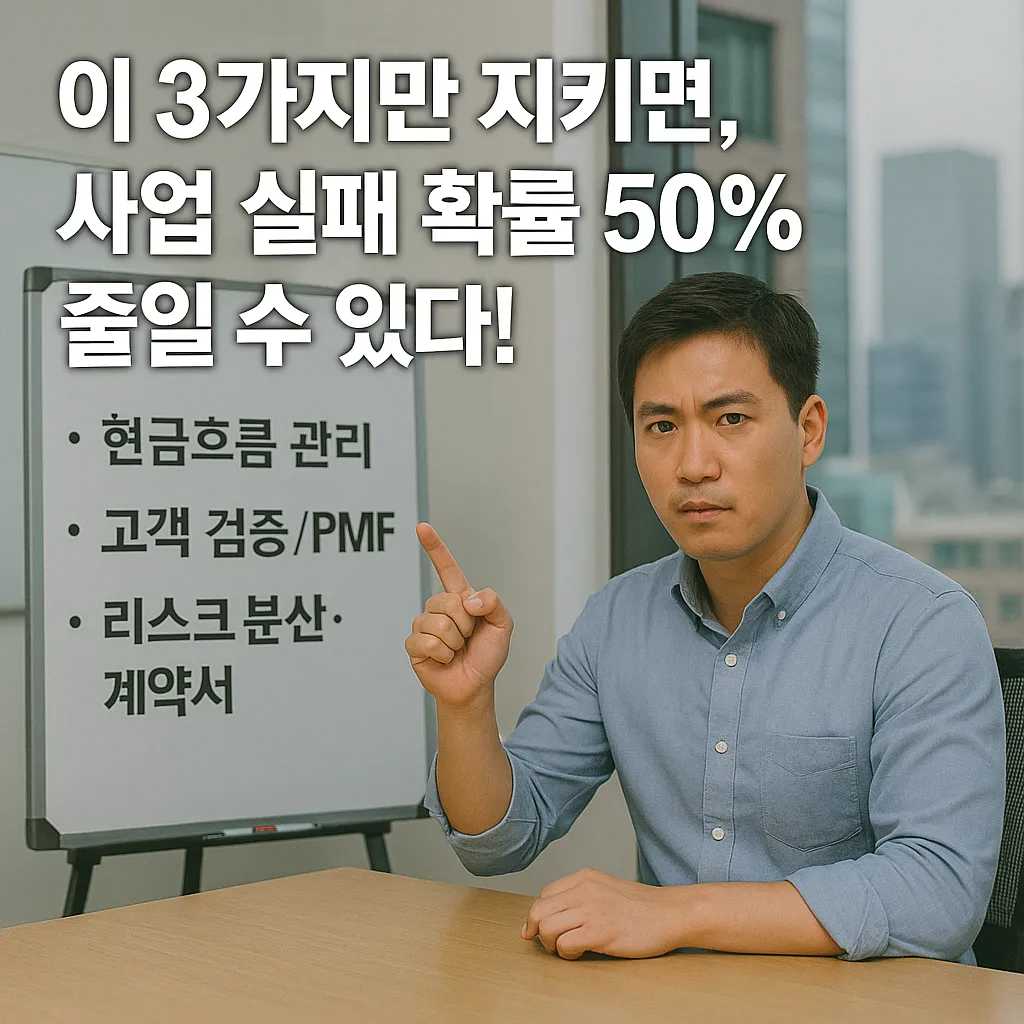이 3가지만 지키면, 사업 실패 확률 50% 줄일 수 있다!