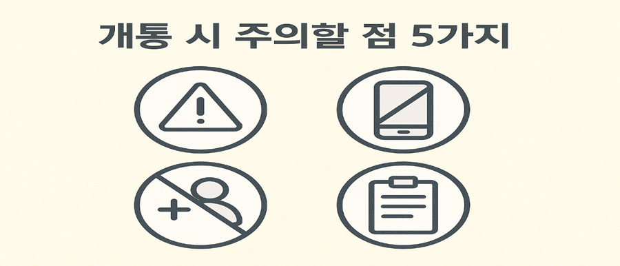 개통 시 주의할 점 5가지