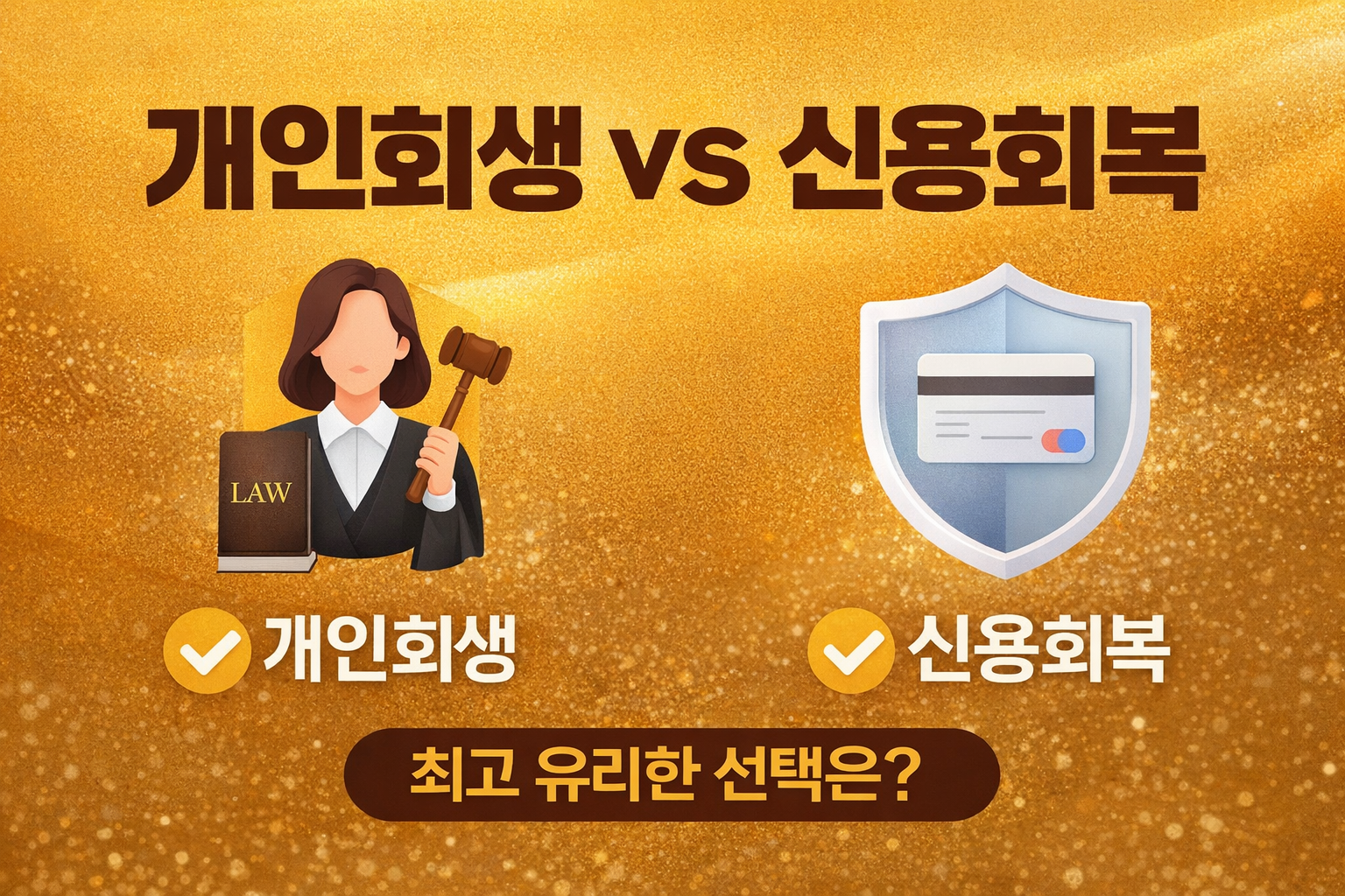 개인회생 vs 신용회복 차이 비교 이미지 개인회생 조건 신용회복 조건 선택 기준 정리 credit recovery vs personal rehabilitation guide