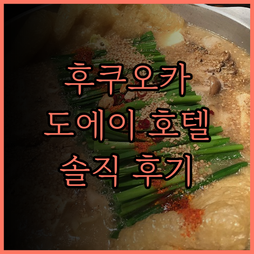 후쿠오카 도에이 호텔 솔직 후기 텐진