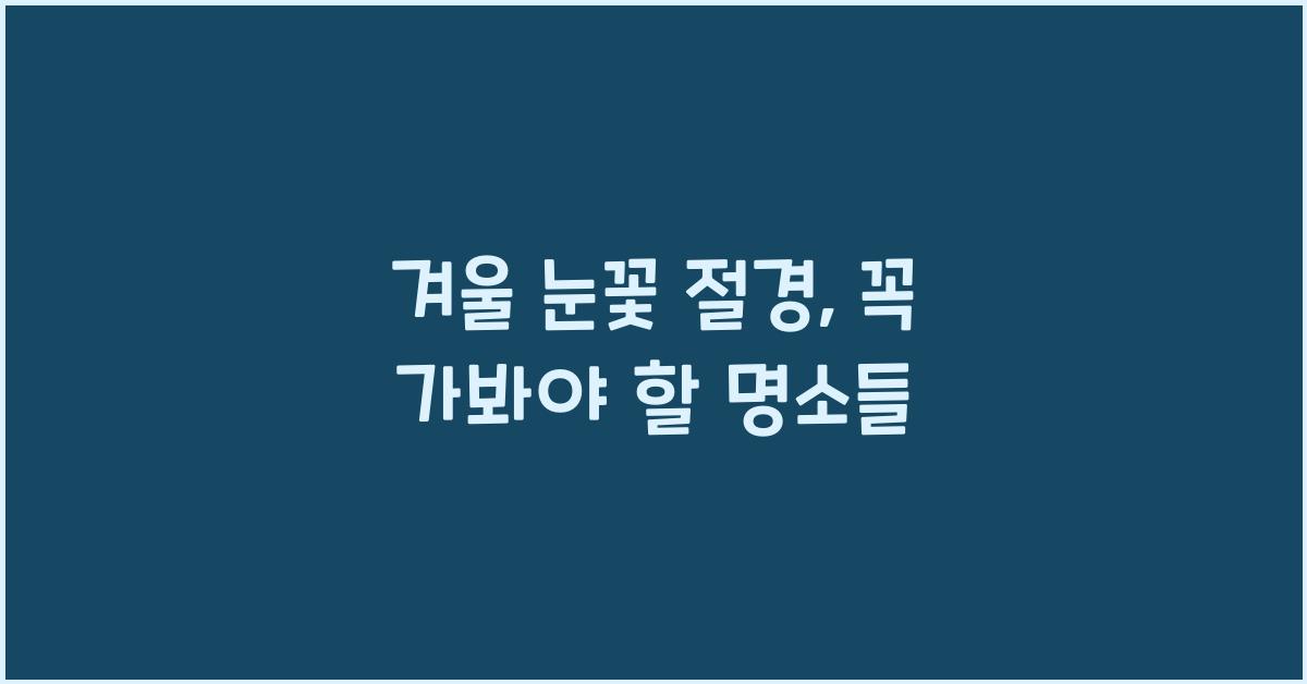 겨울 눈꽃 절경