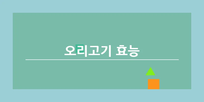 오리고기 효능_12