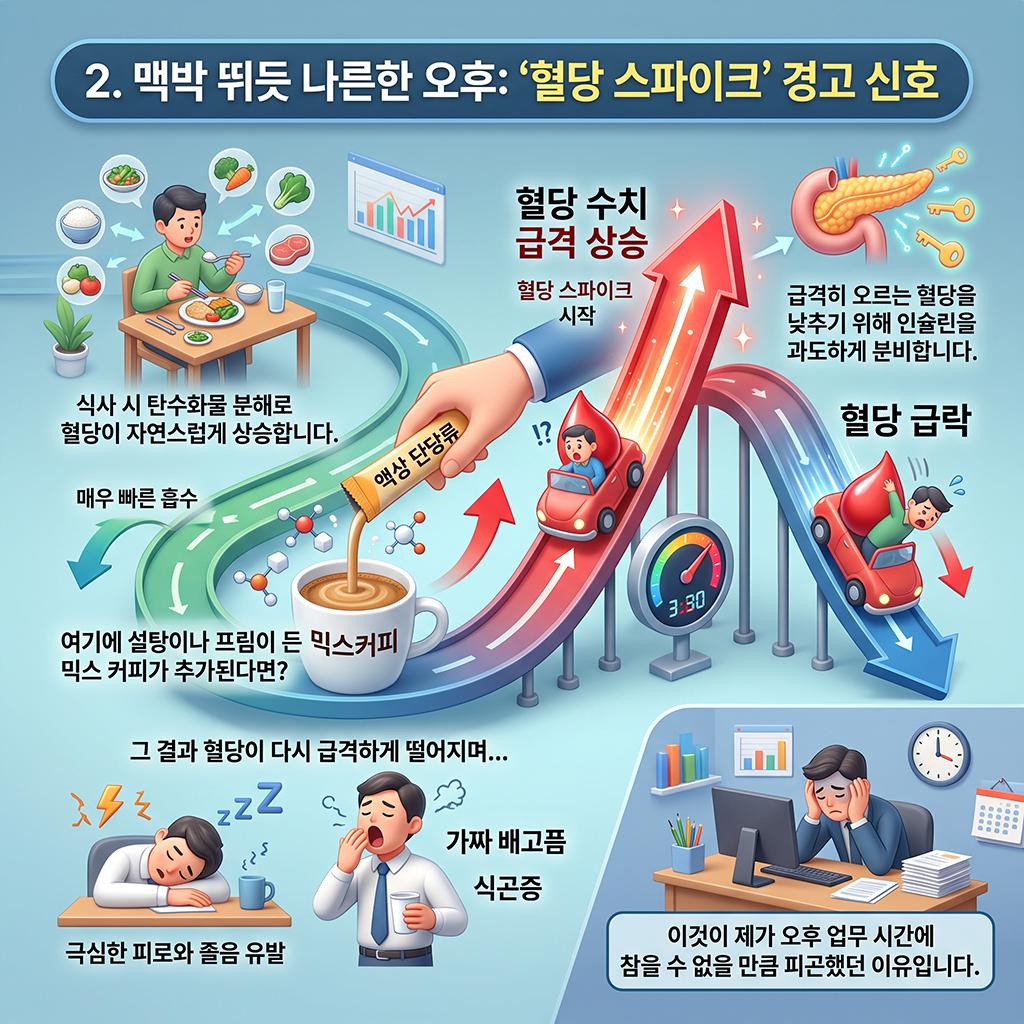 쏟아지는 오후 졸음, '혈당 스파이크'의 경고음